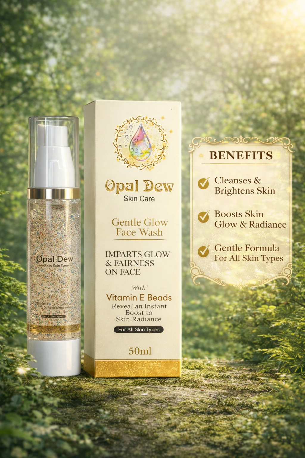 Opal Dew Gentle Glow Face Wash – Vitamin E Beads (50ml)